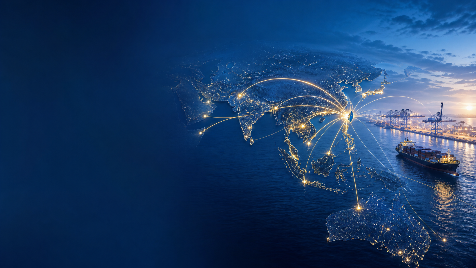 臺灣連結亞洲與中東市場的國際海運路線|International shipping routes connecting Taiwan with Asian and Middle Eastern markets